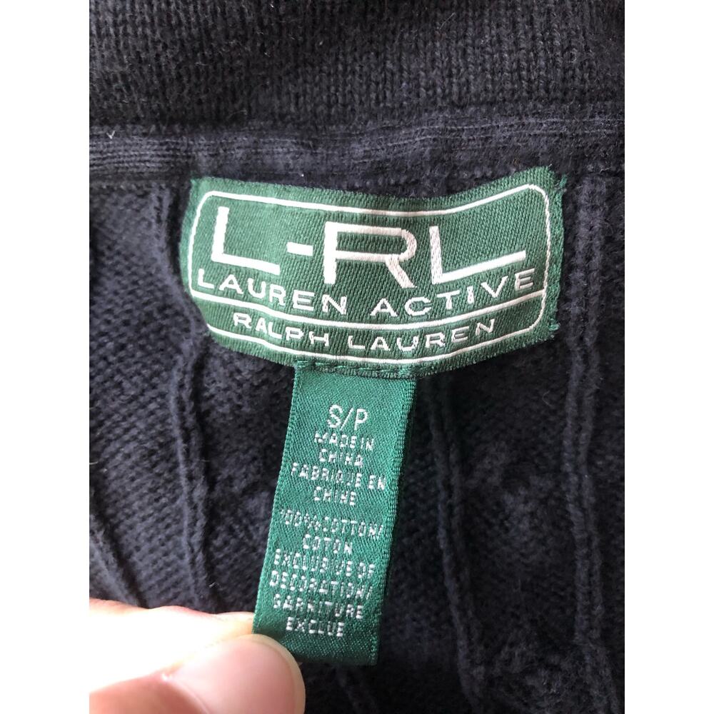 Lauren Ralph Lauren Womens Snap Button Sweater Black Size S/P - Picture 7 of 10